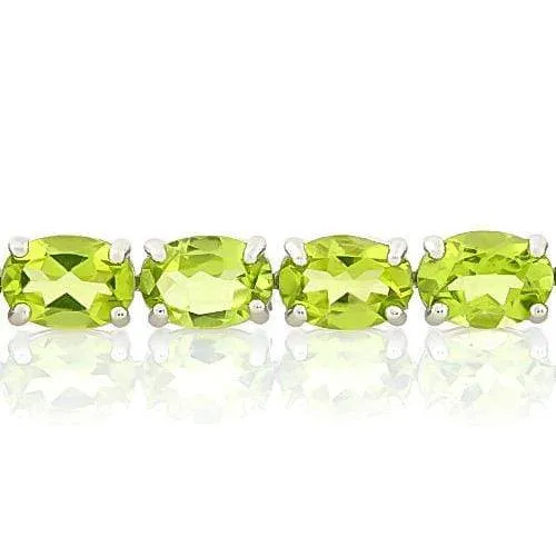 CHARMING !   181/5 CARAT (23 PCS) OVAL SHAPE PERIDOT   925 STERLING SILVER BRACELET
