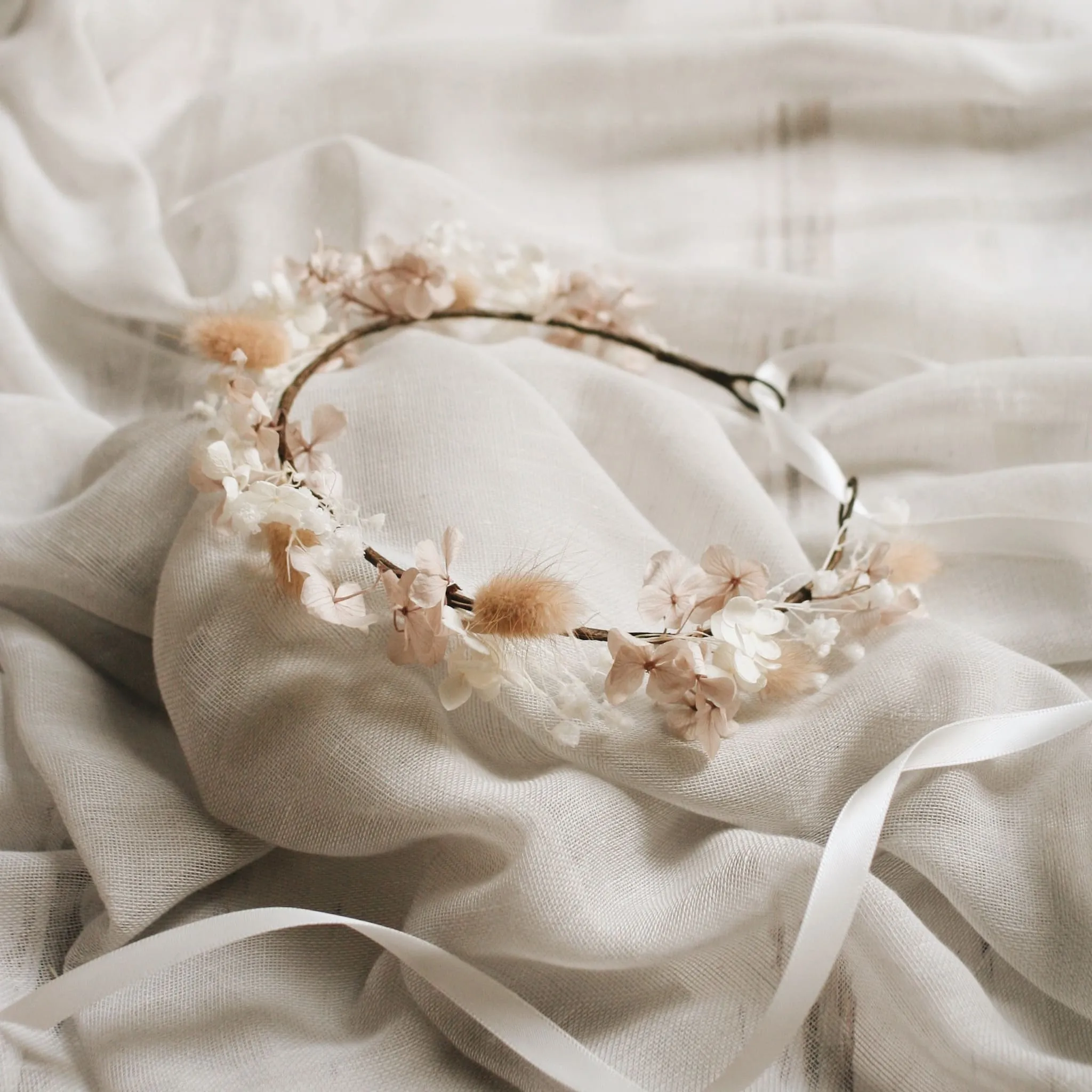 Dainty Flower Crown NEUTRAL PINK BEIGE