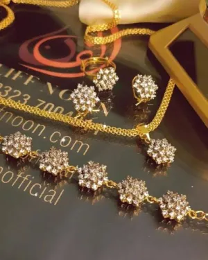 Diamond Cut with Jerao Zircon and Gold Plating Complete Set