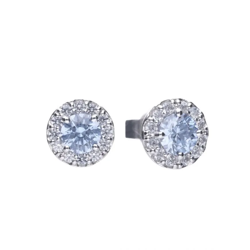 Diamonfire Sky Blue Pave Stud Earrings E5776