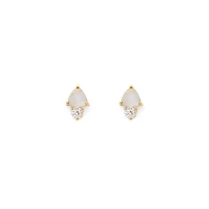 Duo Studs | Moonstone