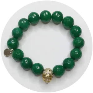 Emerald Green Jade with Pavé Gold Helmet