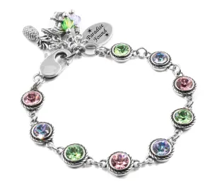 Engraved Pink Flamingo Crystal Bracelet