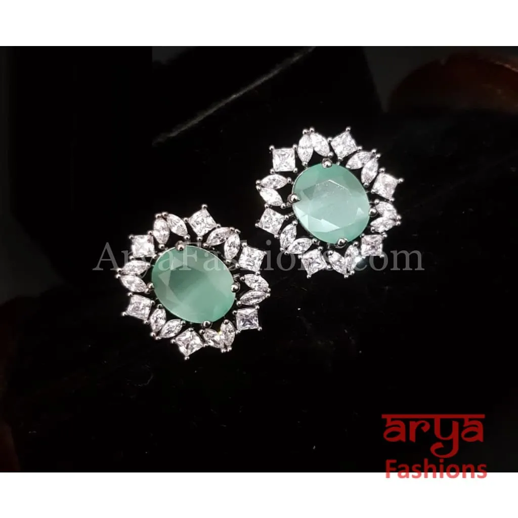 Eshani CZ Black Victorian Studs