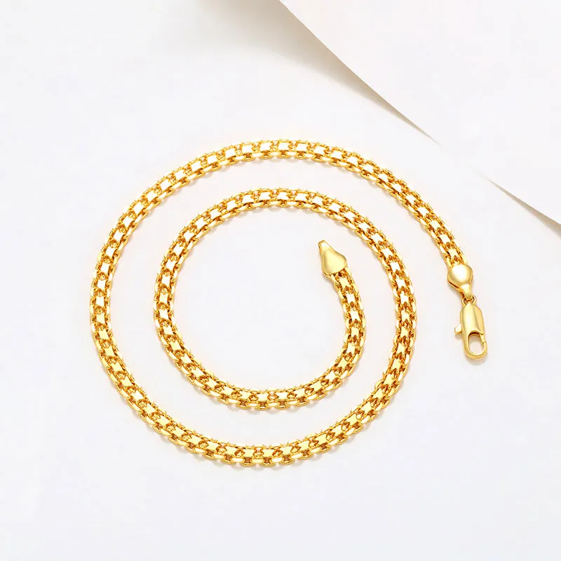 European and American ins style fashionable gold high-end niche necklace women's 24K gold plated necklace