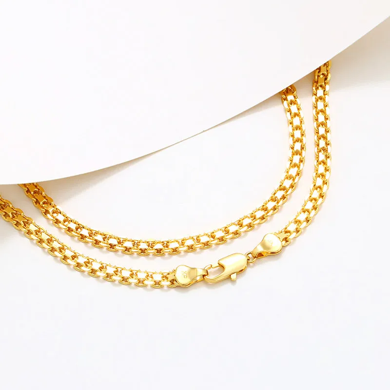 European and American ins style fashionable gold high-end niche necklace women's 24K gold plated necklace