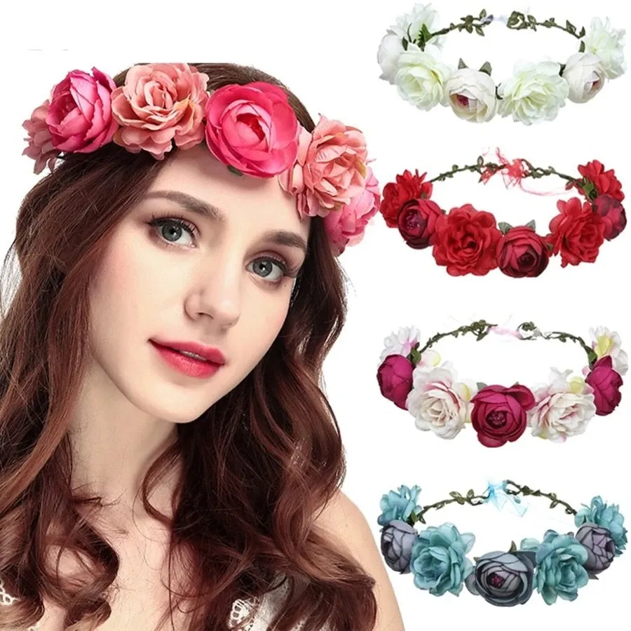Floral Garland - Flower Girl Hair Accessories, Mixed White Flowers