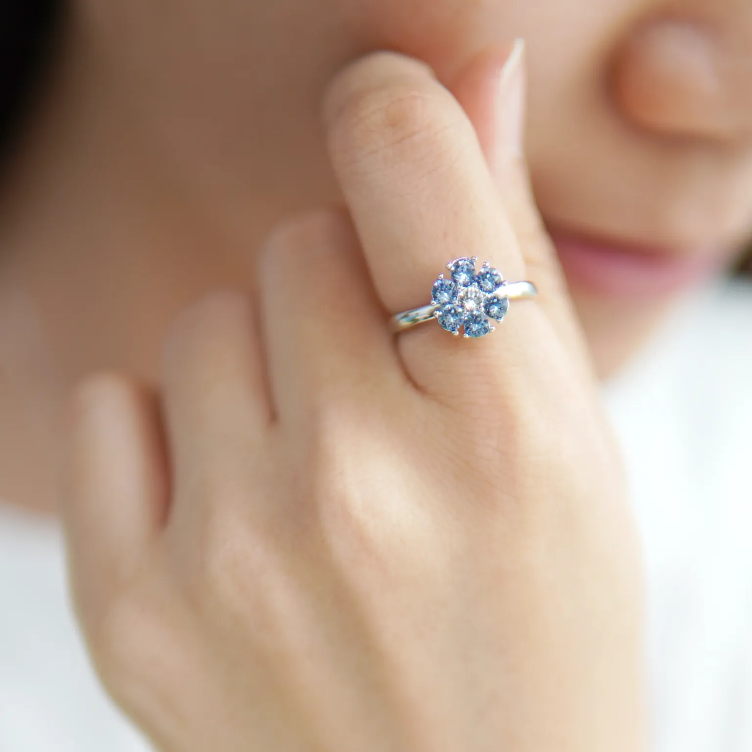 Flower Birthstone Ring (12 Colours)