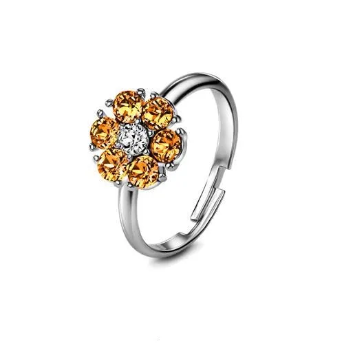 Flower Birthstone Ring (12 Colours)