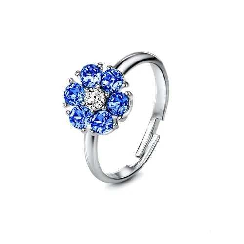 Flower Birthstone Ring (12 Colours)