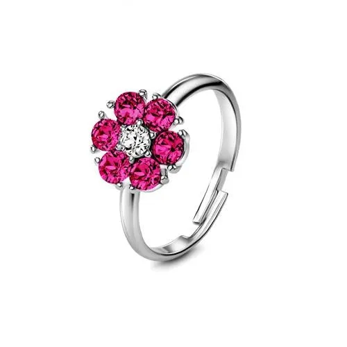 Flower Birthstone Ring (12 Colours)