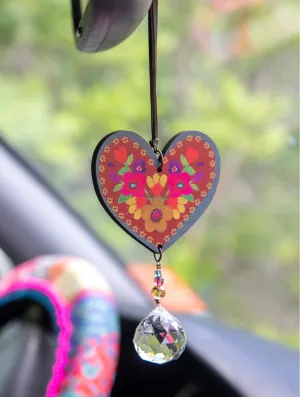 Folk Heart Car Charm