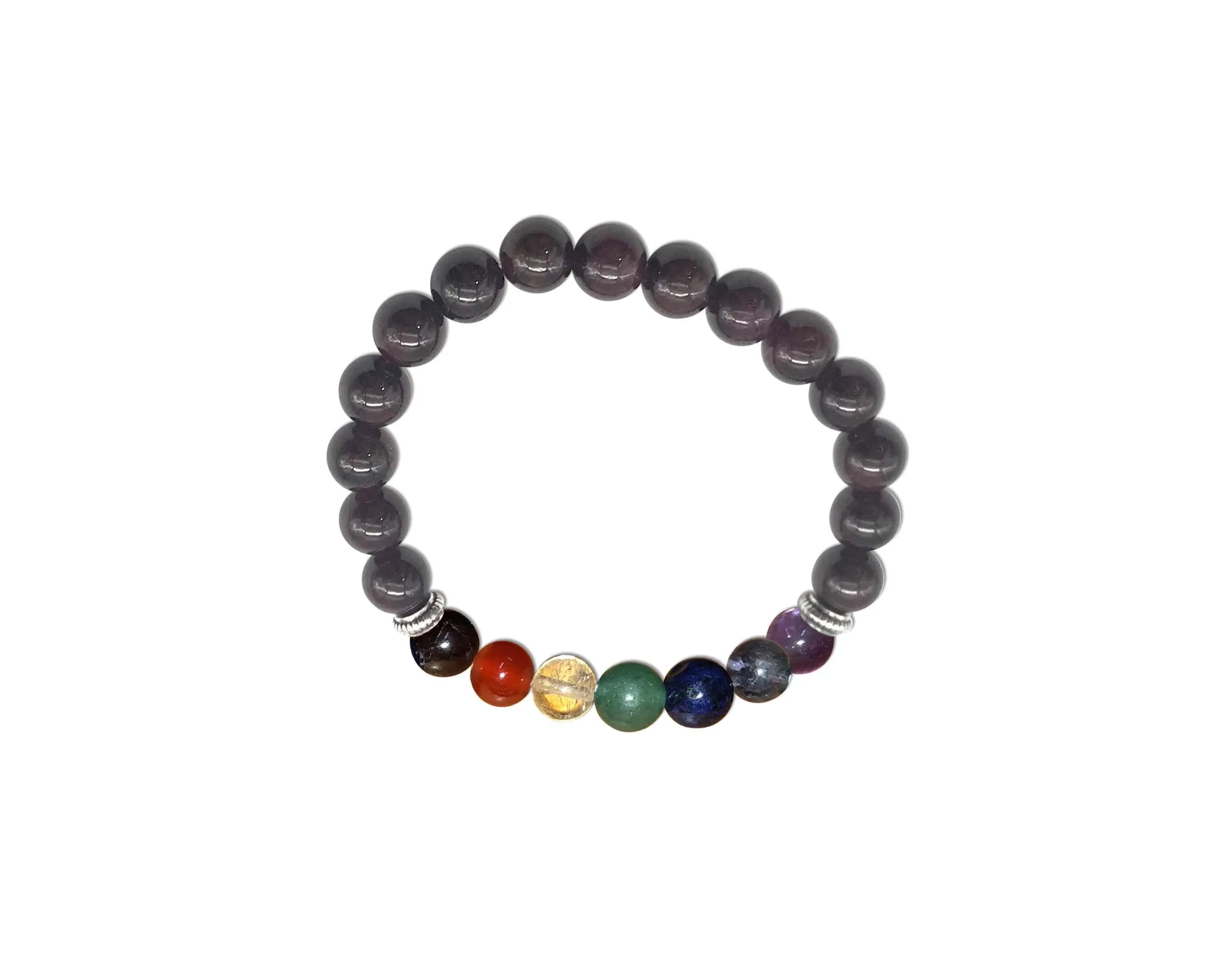 Garnet 7 Chakras Bracelet 6mm