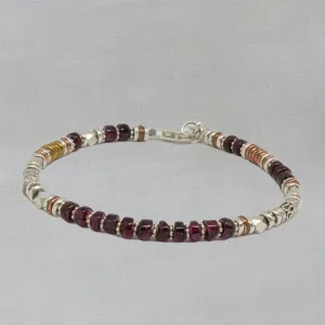 Garnet Bracelet and Mixed Metals Bracelet