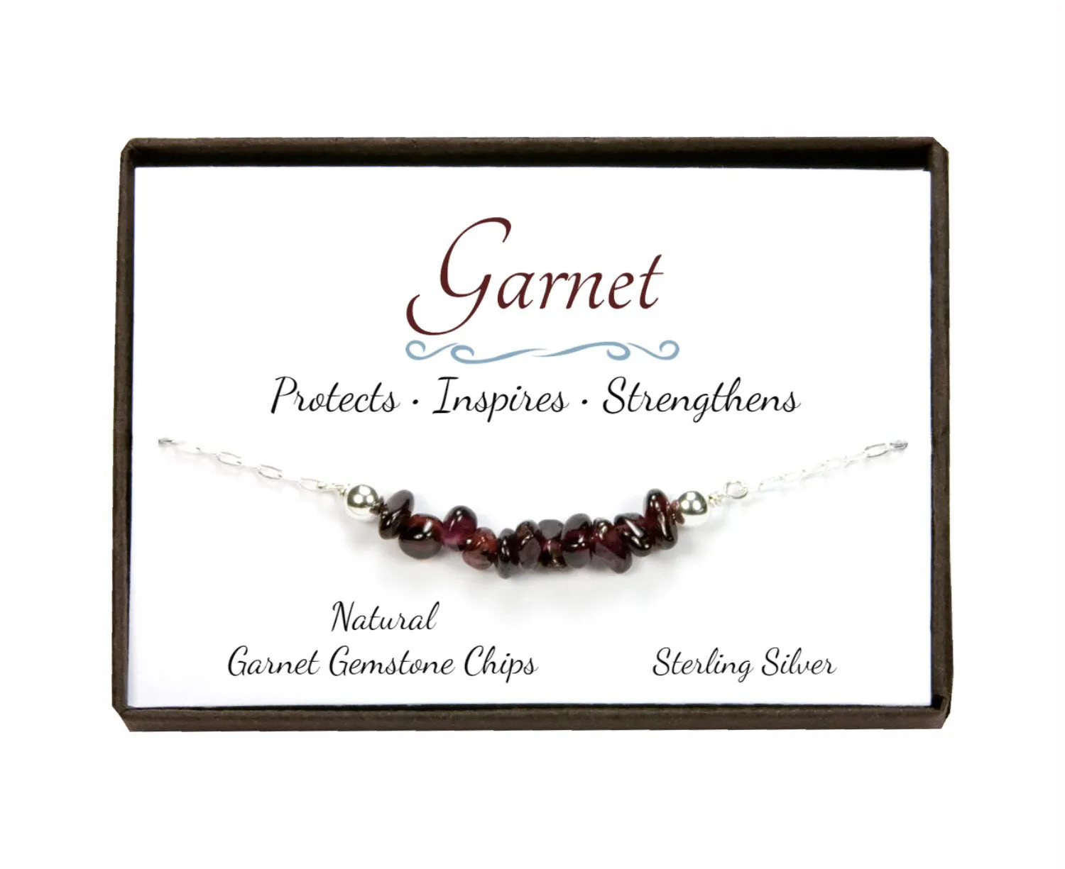 Garnet Gemstone Chip Bracelet | January Birthstone Bracelet