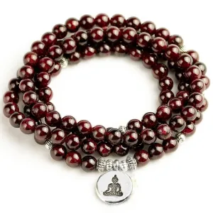 Garnet Mala Bracelet
