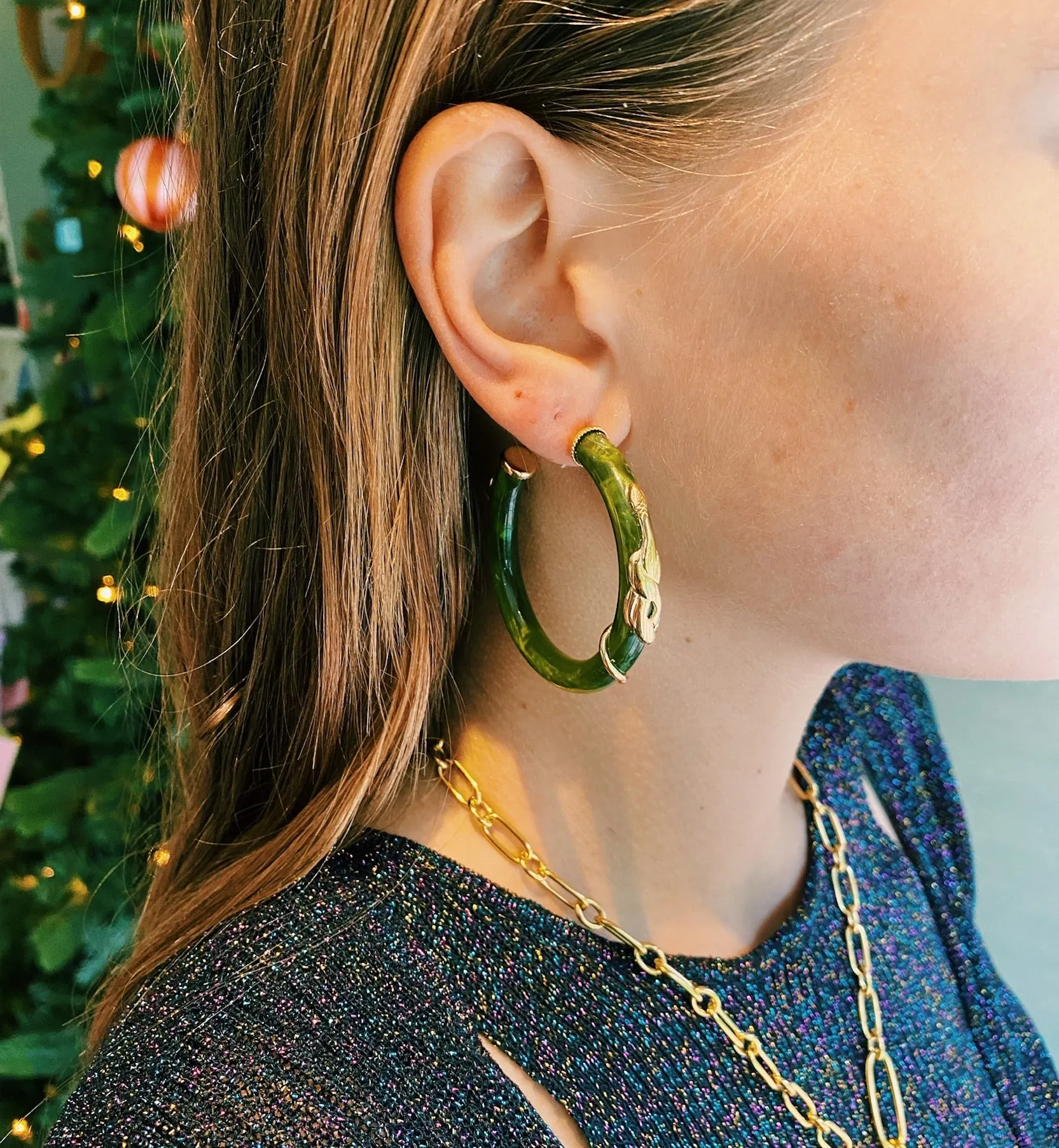 Gas Bijoux Khaki Cobra Earring Set