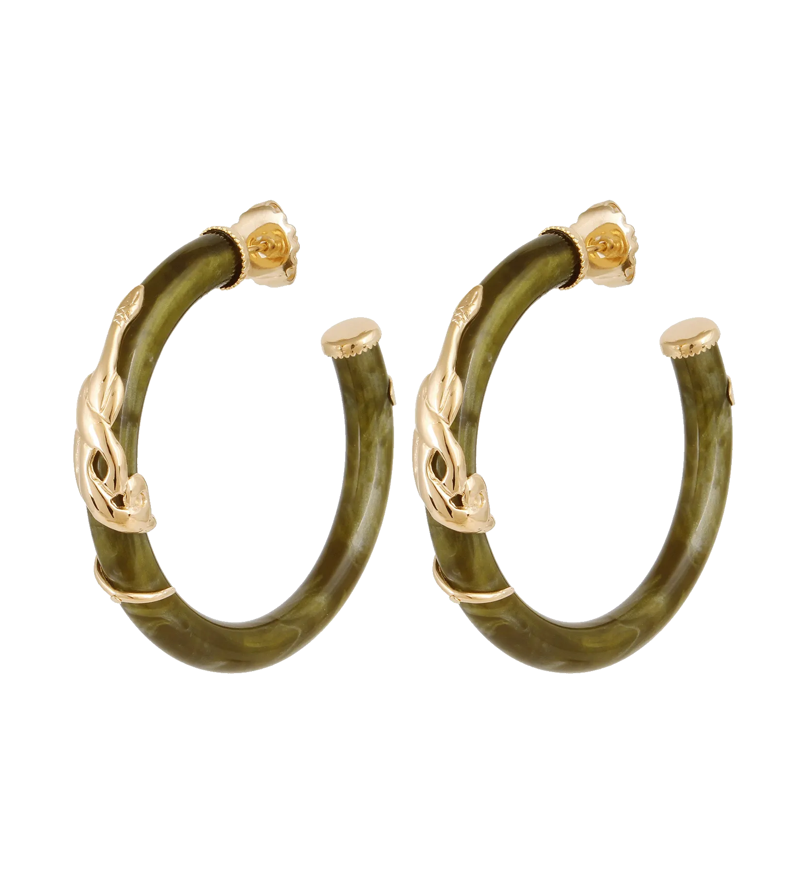Gas Bijoux Khaki Cobra Earring Set
