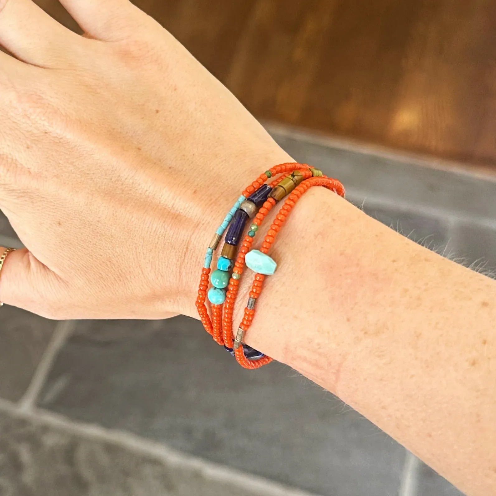 Gemstone Mix & Tube Accents Bracelet