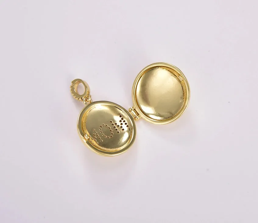Gold Filled Best Mom Ever Open Locket Charm