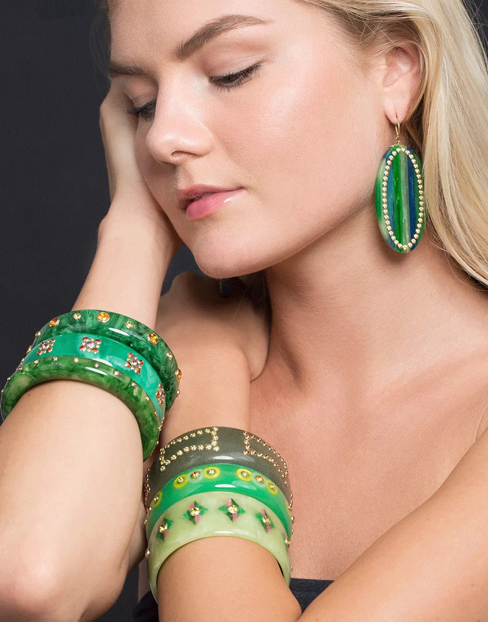 Green And Citrine Bakelite Bangle