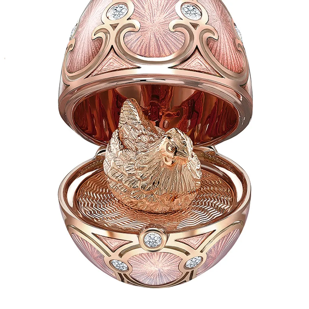 Guilloché Enamel Hen Surprise Locket
