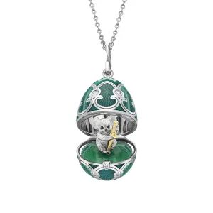 Guilloché Enamel Koala  Surprise Locket