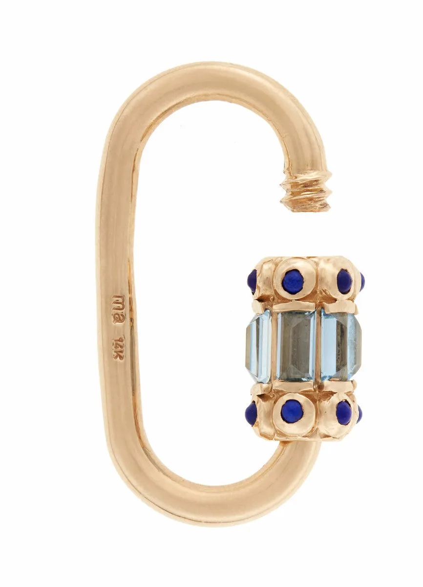Hatshepsut Lock with Aquamarine and Lapis