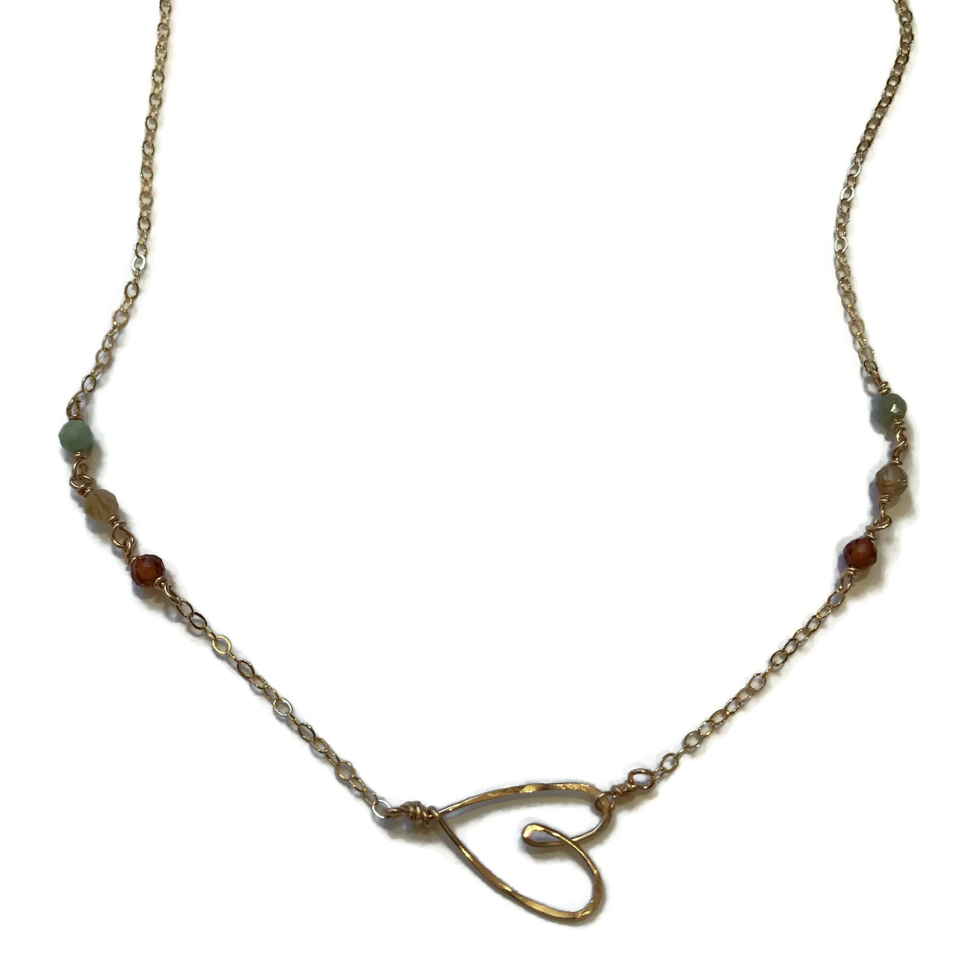Heart Necklace with Beads