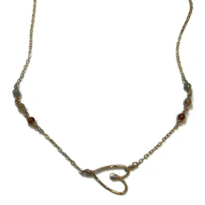 Heart Necklace with Beads
