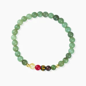 Jade Mega Success Lucky 7 Gemstone Bracelet With REAL Gold