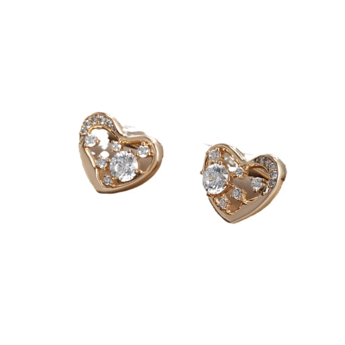 Jewelry set, heart-shaped pendant earrings, Korean high-end love earrings, fashion jewelry, Mother's Day gift