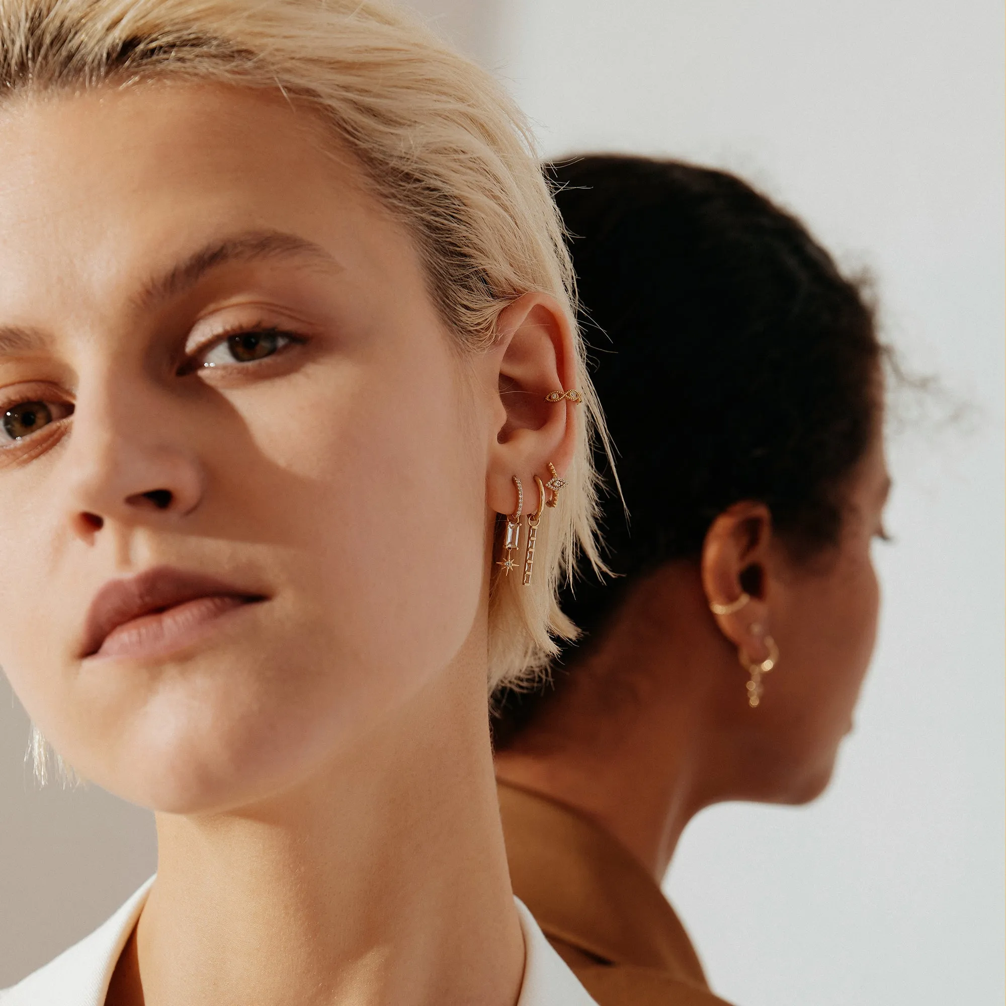 KEREN | White Sapphire Evil Eye Ear Cuff