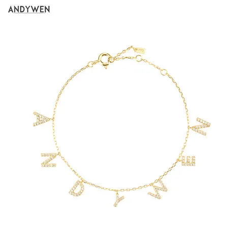 KESLEY NEW Name Bracelets 925 Sterling Silver Letter Name Initial Alphabet Personalize Bracelet