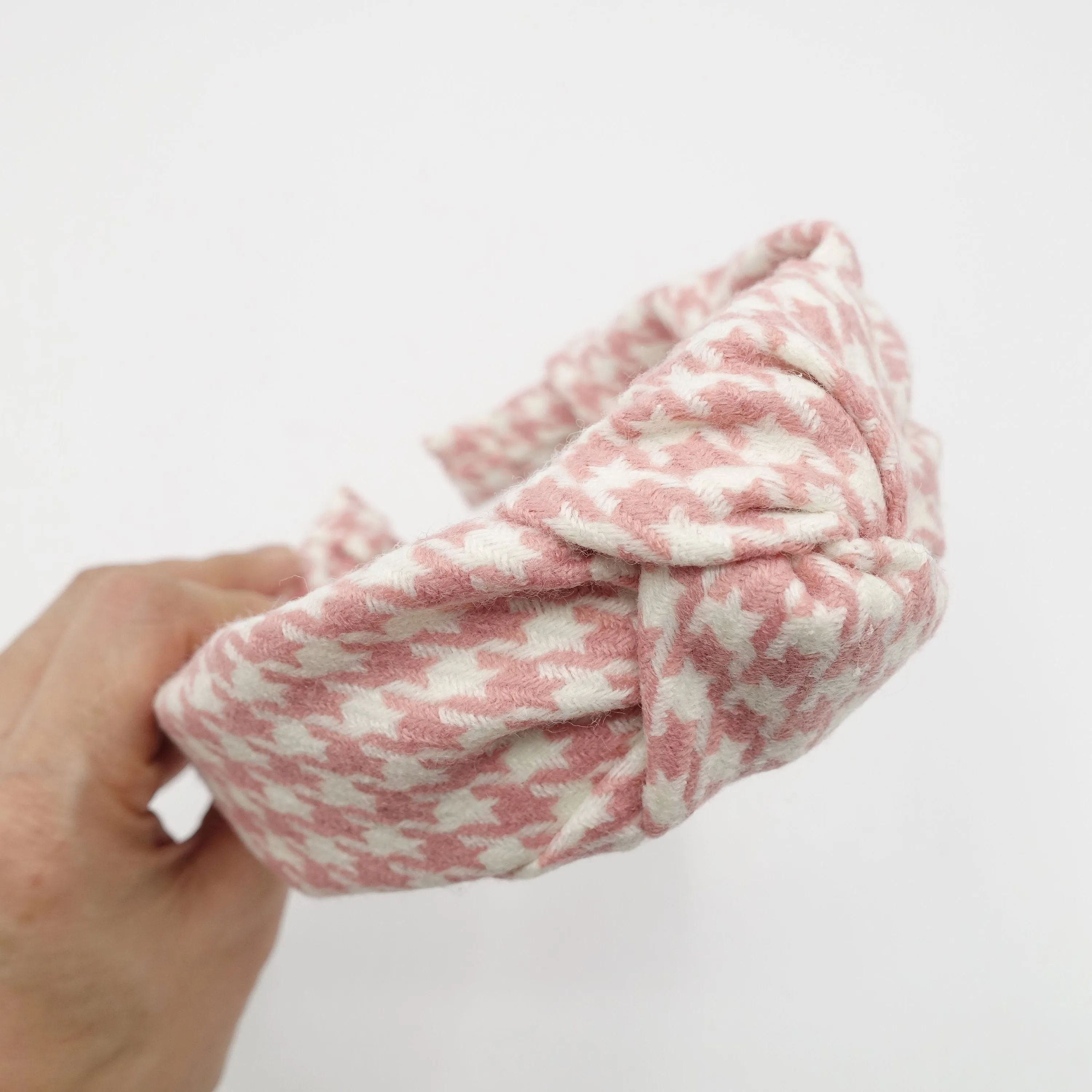 knotted headband houndstooth hairband large pattern headband women hair accessory