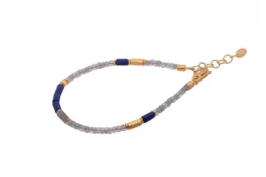 Lapis and Labradorite Bracelet 24K Fair Trade Gold Vermeil
