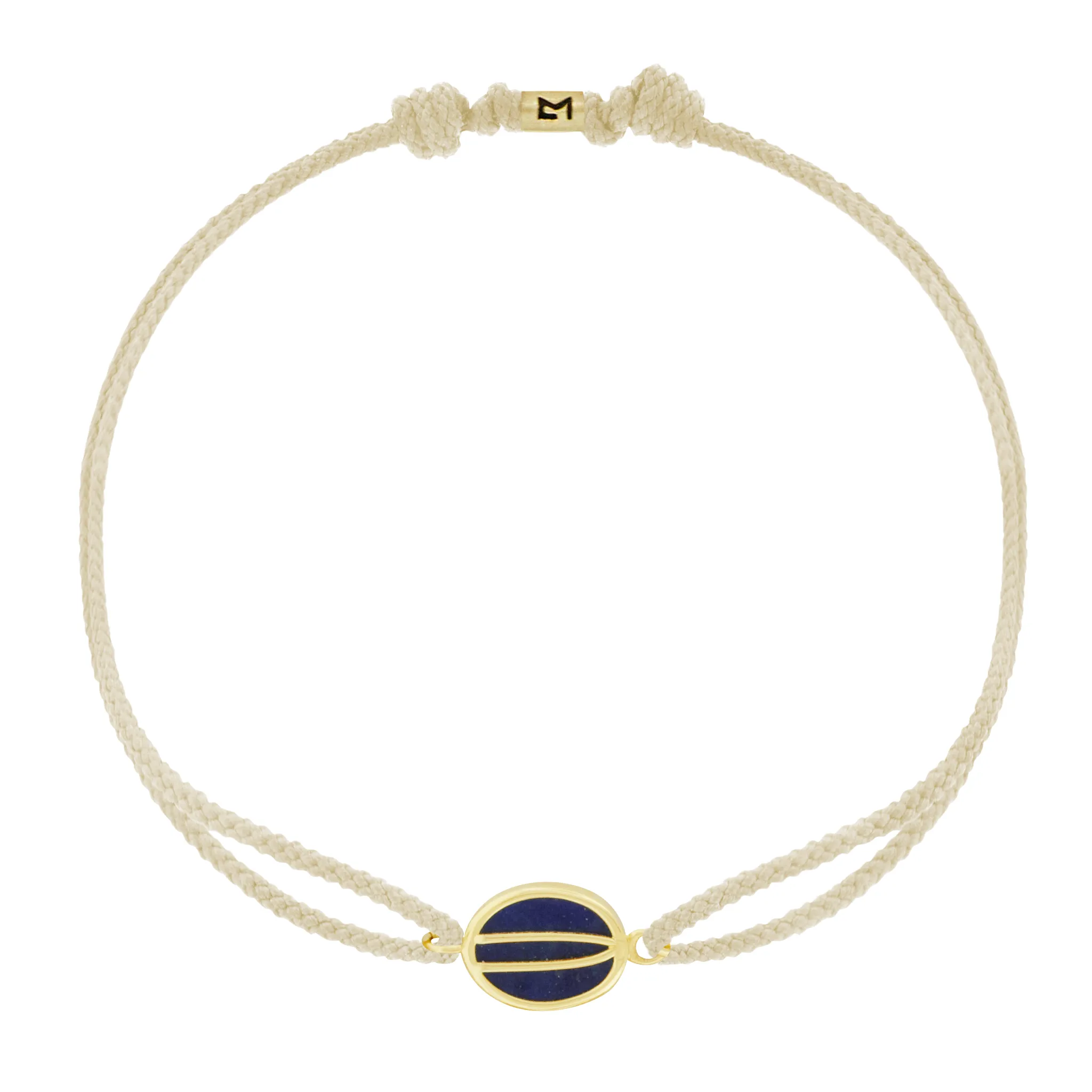 Large Lapis Initial Cord Bracelet