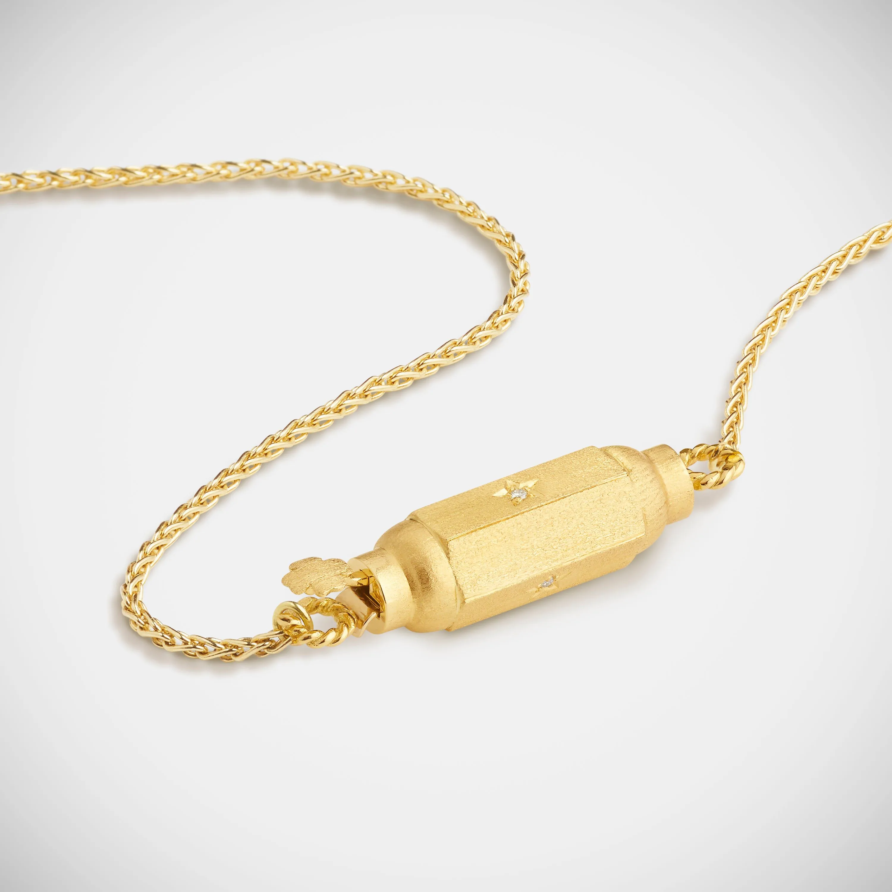 Micro coco diamonds locket necklace 50cm