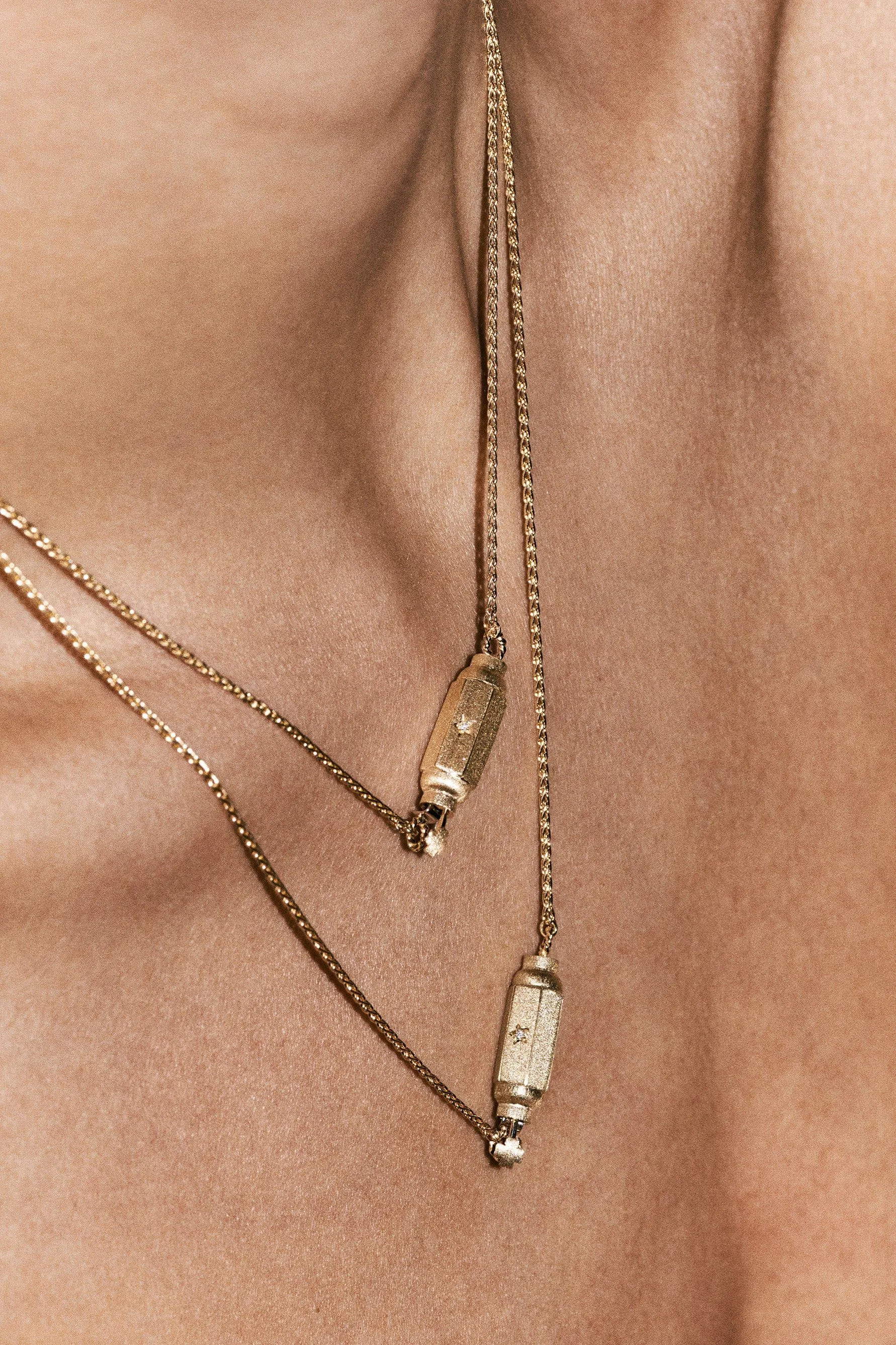 Micro coco diamonds locket necklace 50cm