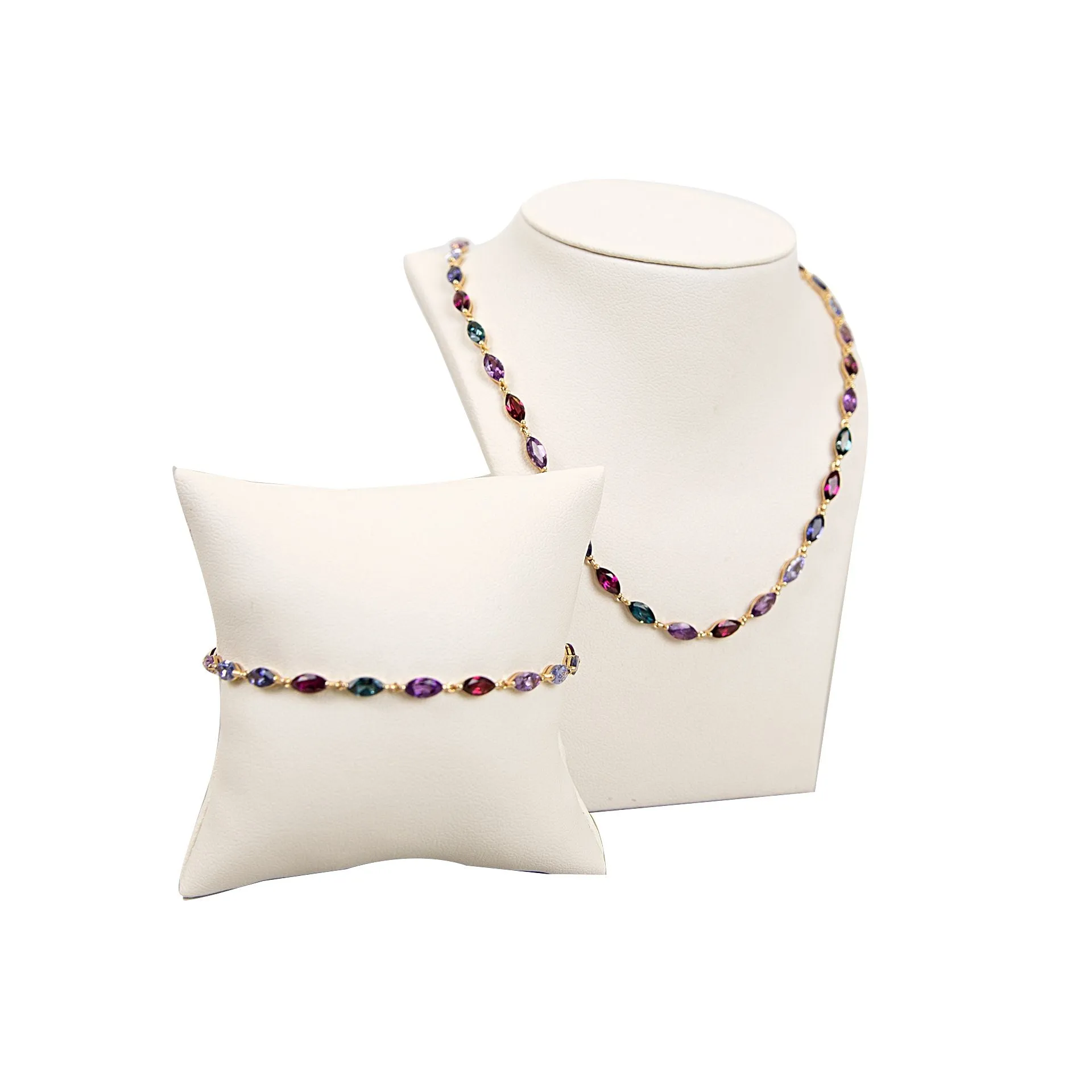 MILENA Semi-Precious Navette Tennis Bracelet in 9ct Gold