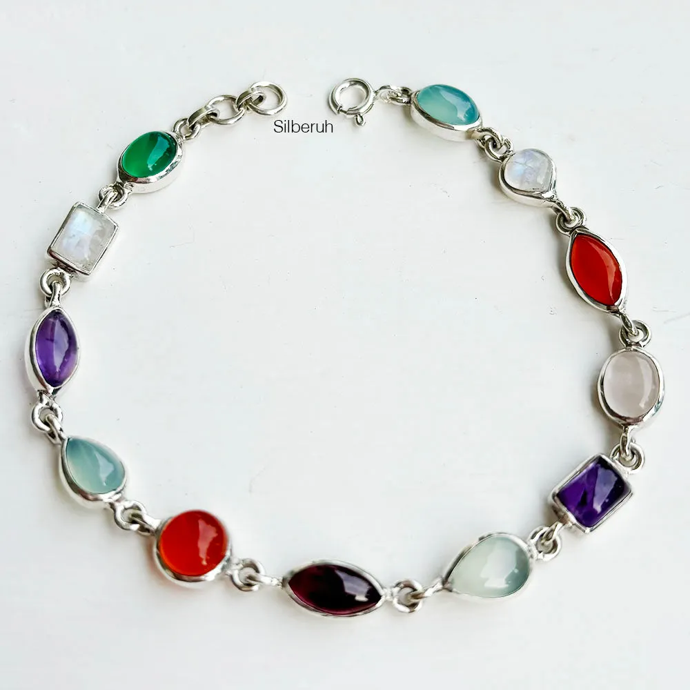 Mixed Shapes Silver Bracelet