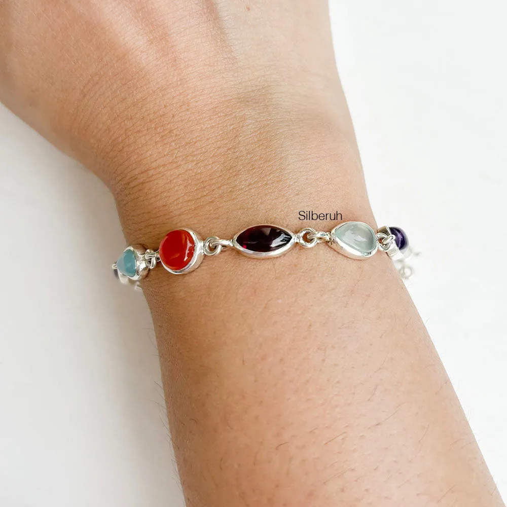 Mixed Shapes Silver Bracelet