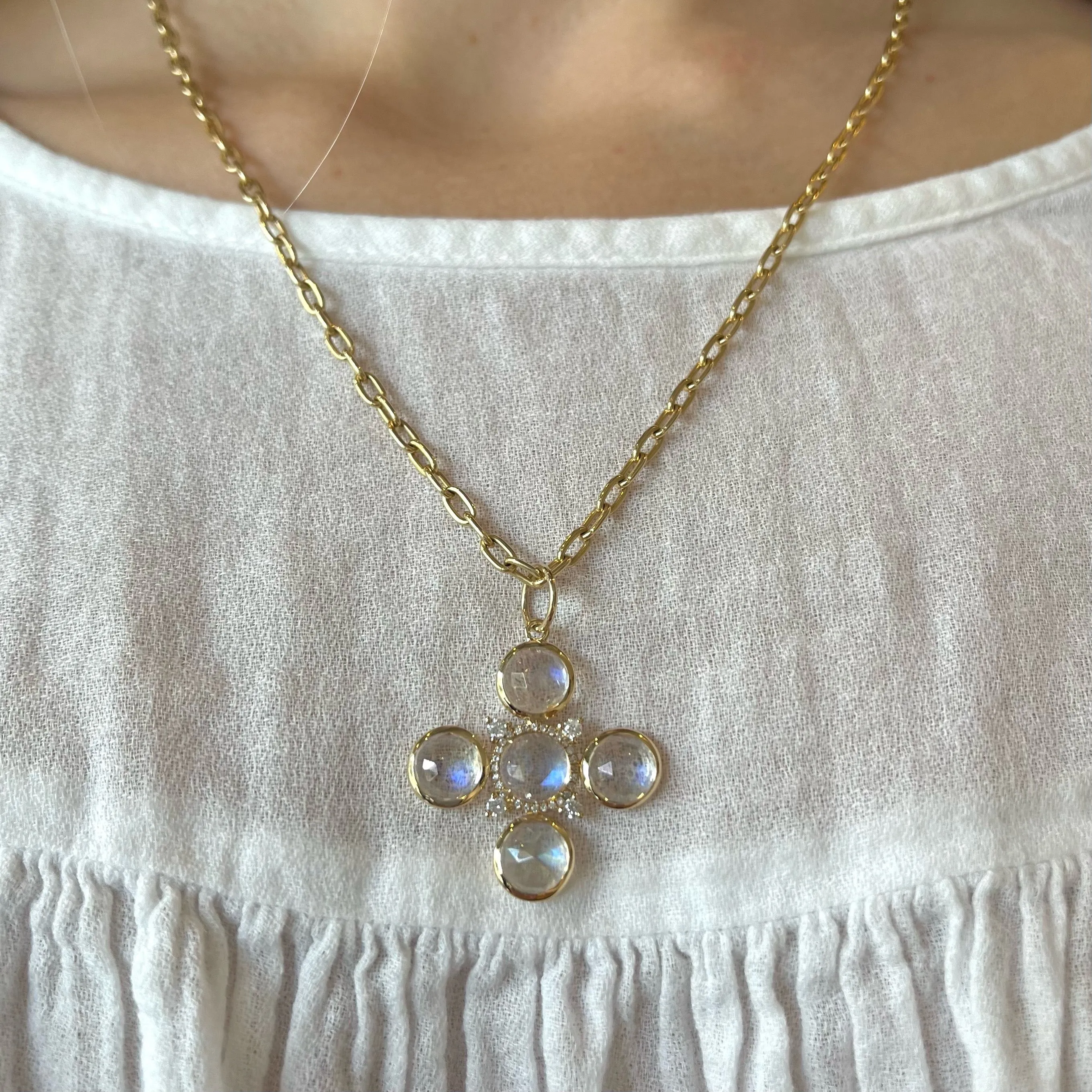 Moonstone & Diamond Pendant