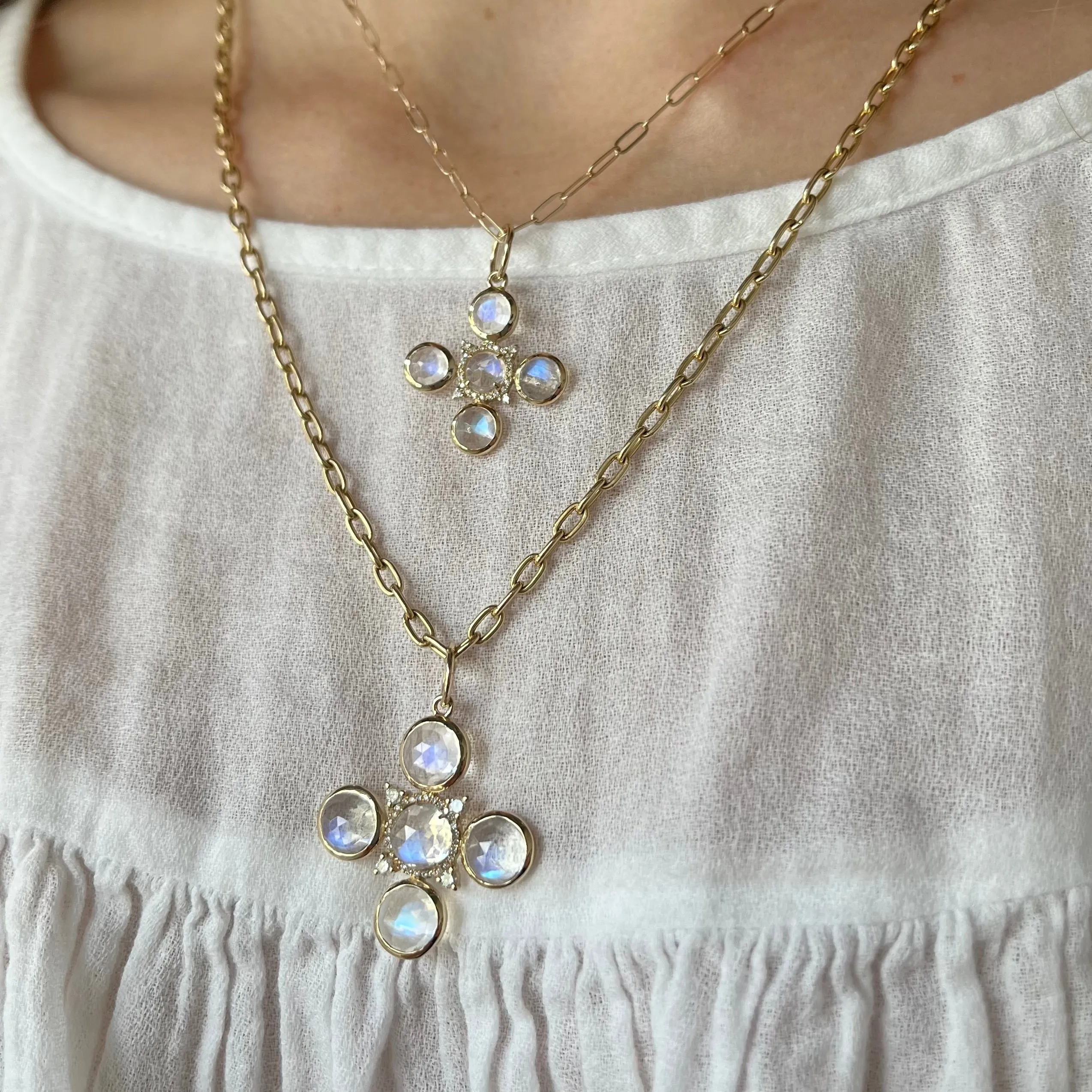 Moonstone & Diamond Pendant