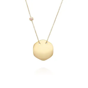 Morganit Gravur Halskette in Vergoldetem Sterling Silber