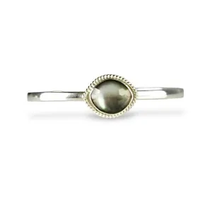 MOTHER OF PEARL HIMALAYAN QUARTZ STERLING CUFF BRACELET