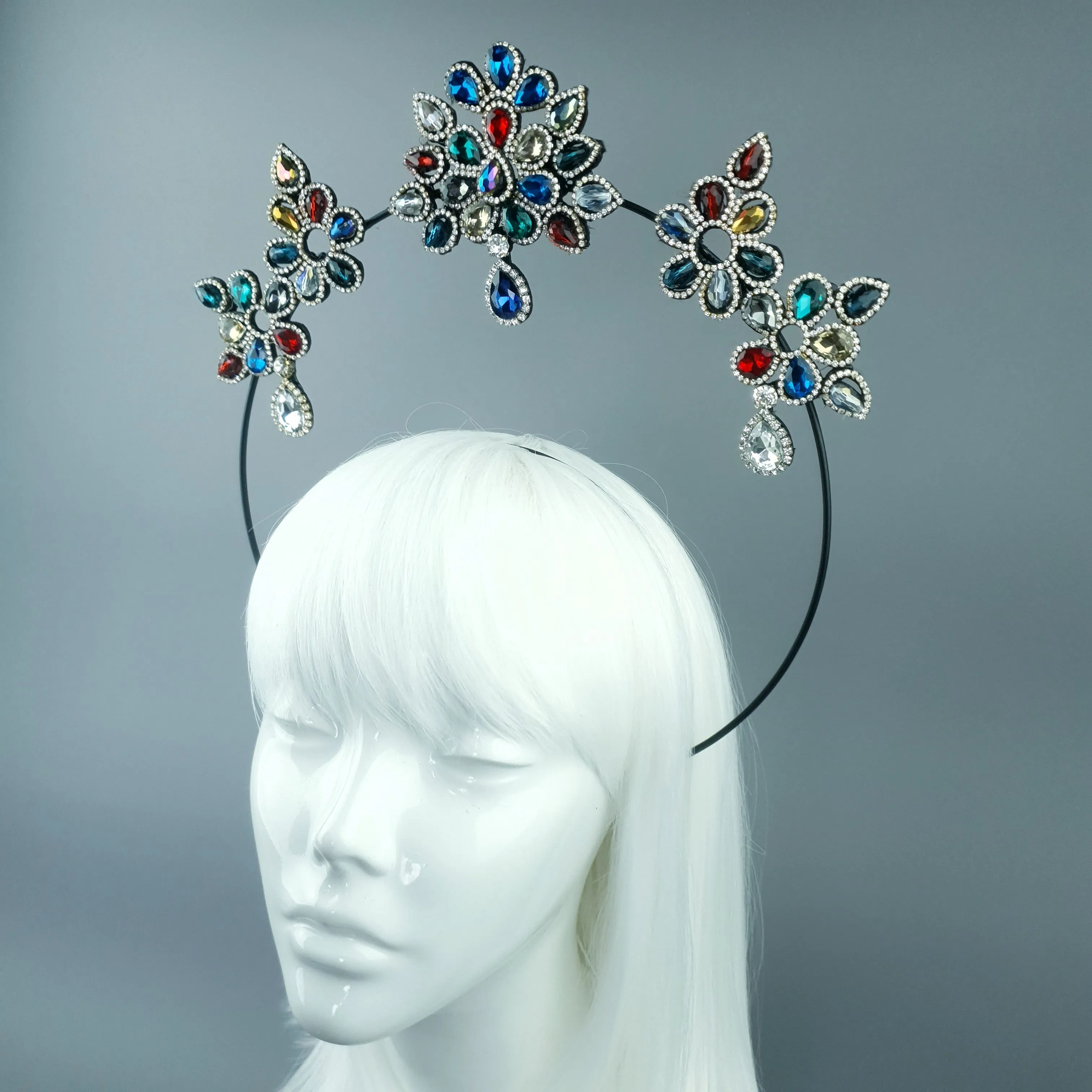 Multi Coloured Diamante Jewel Halo 86