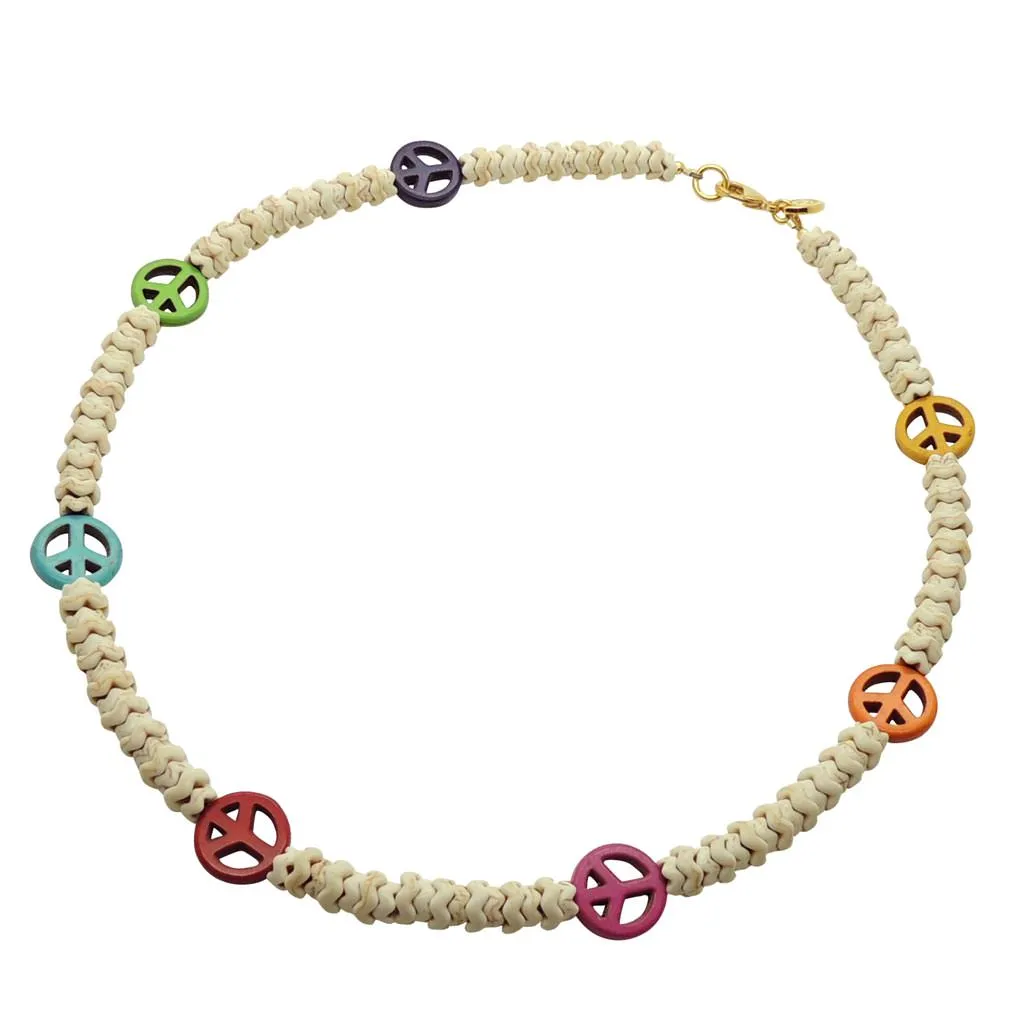 Multicolour Howlite Peace Charm Wave Necklace