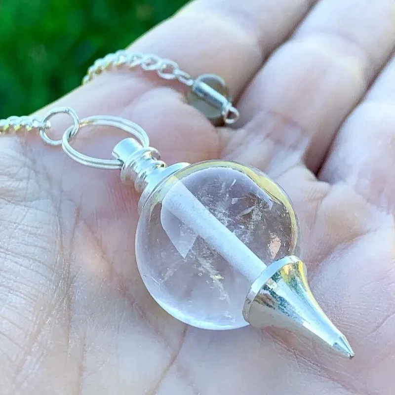 Natural Gemstone Sphere Dowsing Pendulum