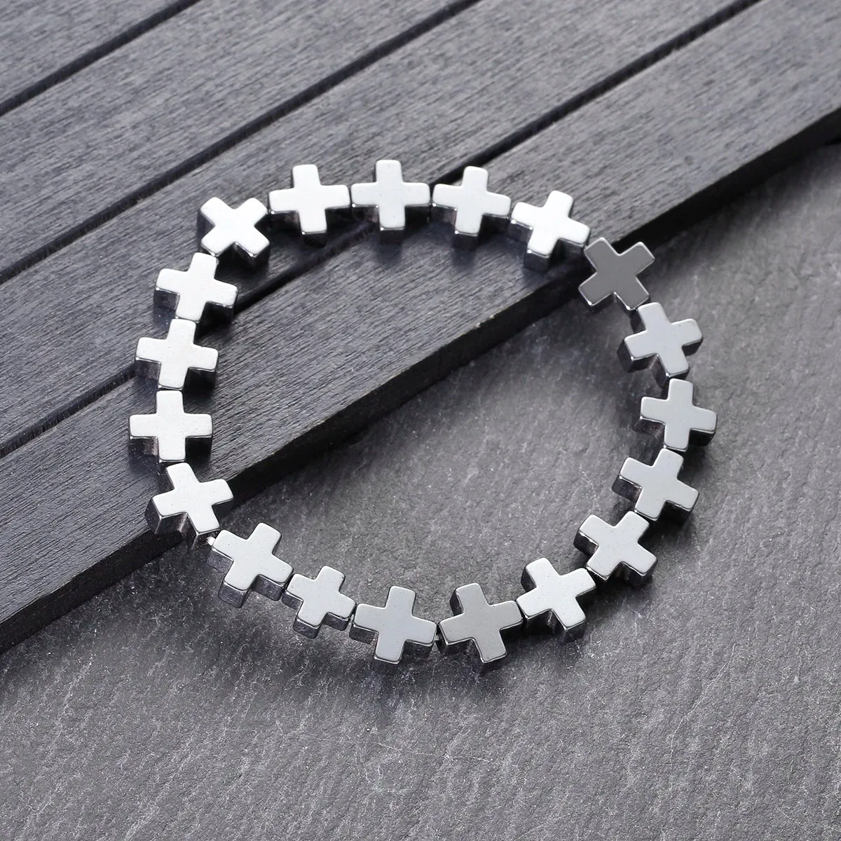 New Arrow Hematite Elastic Bracelet Men Jewelry Armband Heren Fashion Beaded Yoga Bracelet Women Bileklik